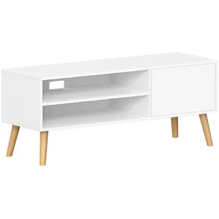 VASAGLE TV-Schrank Lowboard 120 x 49 x 40 cm Weiß Holz