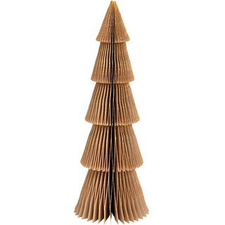 G. Wurm, Weihnachtsdeko, Aufsteller Tannenbaum Honeycomb mit Glitter aus  Papier/Pappe brown (B/H/T) 10x30x10cm