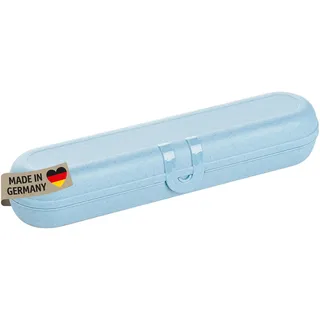 Koziol KLIKK Besteck-Etui ohne Besteck, Besteckbox to go, Outdoor Besteck-Behälter für Camping, Reise | Wiederverwendbare Besteck-Verpackung, Bestecktasche, Besteckdose (Organic Sky Blue)