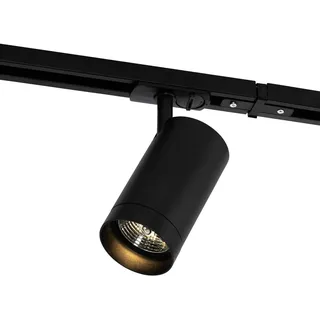 Qazqa Modern Schienensystem Lampen Komplettset, Schienenbeleuchtung, Deckenstrahler, Deckenspot - Iconic Jeana Luxe - Schwarz, 5-flammig, 285.8cm, Ideal als Küche lampe und