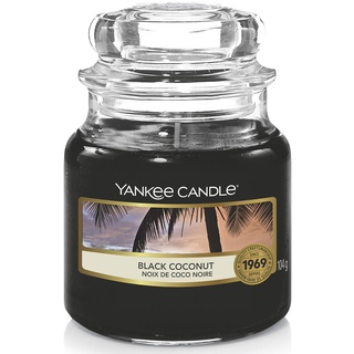 Yankee Candle Duftkerze im Glas (klein) | Black Coconut | Brenndauer bis zu 30 Stunden