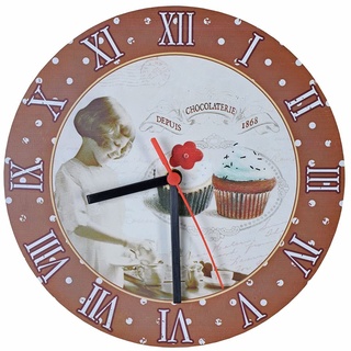 Nostalgie Wanduhr im französischen Landhausstil Bunt Vintage Cupcakes 26 cm Durchmesser LDA015 Palazzo Exklusiv