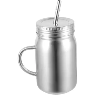 CONGARTENO Trinkbecher aus Edelstahl 700ml mit Deckel und Strohhalm Rostfrei und Tragbar für Büros und Riegel als Großer Saft und Wasserbecher
