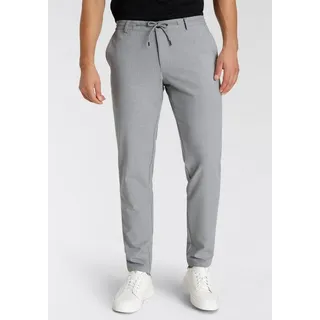 bruno banani Anzughose mit elastischen Gummibund und Kordel grau 56