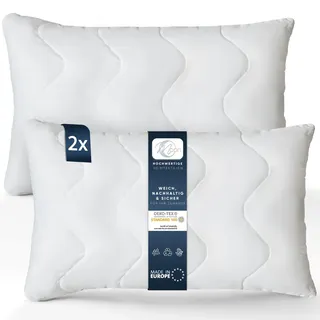 Moon Feeling 2er Pack Gesteppt Füllkissen, Innenkissen, Sofakissen, Kopfkissen ca. 30x50cm - 280g mit Reißverschluss (extra fest)