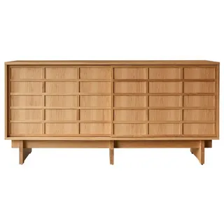 Tikamoon Waschtisch Miu Badezimmermöbel aus Eiche 170 cm beige