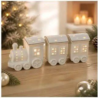 levandeo LED Weihnachtszug 25 cm Weiß