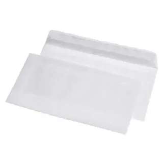 Mailmedia Briefumschläge weiß/transparent DIN lang, ohne Fenster, haftklebend, 80g/m2, 1000 Stück