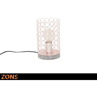 Zons Tischlampe, Metall H23.5 cm 4 Edison Glühbirne rosa