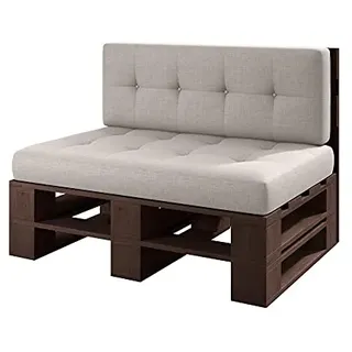 Lermowood Palettenmöbel Mp Bank 120 x 80 x 40 cm Palisander | Europaletten Indoor und Outdoor Lounge Gartenmöbel Holz Gartenmöbel Set Lounge Möbel Terrasse Balkon Loft Stil Paletten