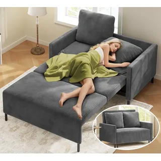 Domusensus Schlafsofa, 120CM Cord Sofa mit Schlaffunktion, 2 Sitzer Sofa