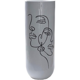 DKD Home Decor Vase Abstrakt Weiß modernes Harz (35 x 35 x 90 cm) (Referenz: S3020496)