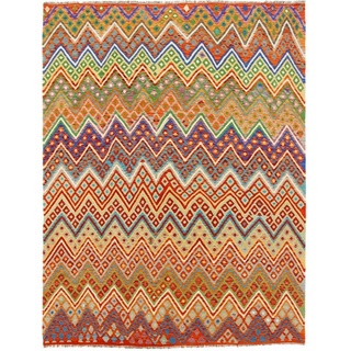 Orientteppich Kelim Afghan 265x336 Handgewebter Orientteppich, Nain Trading, rechteckig, Höhe: 3 mm rot