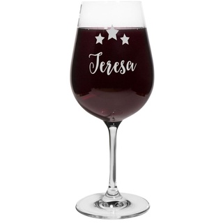 printplanet® Rotweinglas mit Namen Teresa graviert - Leonardo® Weinglas mit Gravur - Design Sterne