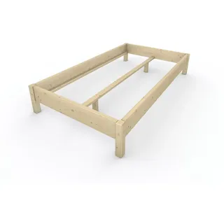 TUGA-Holztech Massivholzbett Holzbett Naturholzbett 120 x 220 cm 38 cm Bettgestell ohne Kopfteil, Br 70 80 90 100 120 140 160 180 200 Lg 200 220 H=38/48/58 cm 120 cm x 220 cm x 38 cm