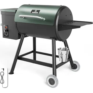 DAMNISS Grills HWPG-305C Elektrischer Holzpellet-Räuchergrill, 456 m2 Kochbereich, Pelletgrill mit automatischer Zufuhr und PID-Temperaturregelung (82-230 °C), 8-in-1 BBQ Grill & Fleischsonde für
