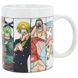 One Piece Anime Tasse Anime One Piece Ruffy Crew Teetasse Kaffeetasse Geschenkidee 325 ml, Keramik bunt