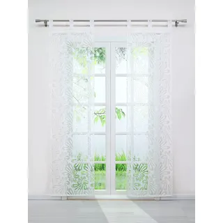 Joyswahl Voile Ausbrenner Schiebegardine mit Floral Motiv »Olivia« transparenter Schiebevorhang mit Schlaufen, Weiß, BxH 57x245cm (2 Stück), inkl. Beschwerungsstange