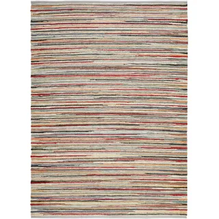 Linea Natura Handwebteppich Lambada, Mehrfarbig, Textil, Streifen, rechteckig, 170x230 cm, in verschiedenen Größen erhältlich, Teppiche & Böden, Teppiche, Moderne Teppiche