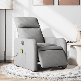 Schlichtes TV-Sessel mit Massagefunktion,Massagesessel Elektrisch Hellgrau Stoff DE5951