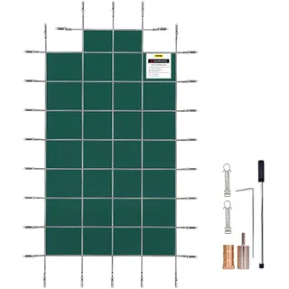 VEVOR Sicherheitsabdeckung für ausgehöhlte Pools 5,5 x 11 m, grünes Netz mit zentralen Endstufen 1,2 x 2,4 m, robuste Sicherheitsabdeckung für Winterpool, gegen Sonne, Wind