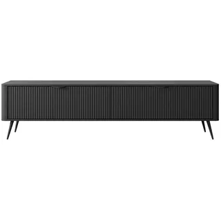 ax living Vespasia 200 TV-Lowboard 200 cm Schwarz Matt MDF
