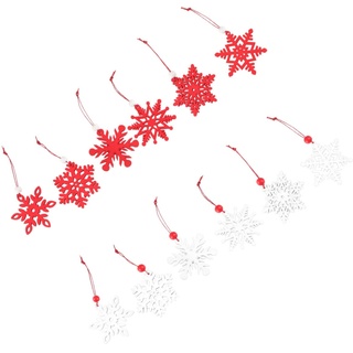 HOMSFOU 12St Weihnachtsholzausschnitte weißes Dekor weihnachtsdeko Etiketten Ornament Schneeflocken-Anhänger Schneeflocken aus Holz hohl Geschenk Auflistung schmücken Papier geschnitten