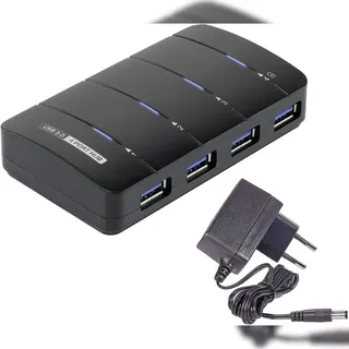 Renkforce RF-3016752 USB-Hub 4 Port USB-A USB 3.0 5 GBit/s mit Status-LEDs Schwarz