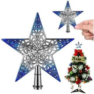 LuxusKollektion Christbaumspitze Weihnachtsbaumspitze Stern 20cm silberfarben