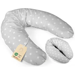 Baby's Stillkissen XXL - 190cm Schwangerschaftskissen mit Bezug - Geprüftes Schwangerschaft Kissen für Baby & Erwachsene - Kuscheliges Stillkissen Seitenschläferkissen & Lagerungskissen Erwachsene