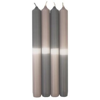 Wiedemann Kerzen Leuchterkerzen Dip Dye Kerzen Grau / Silbergrau, 250 x ? 23 mm, 4 Stück