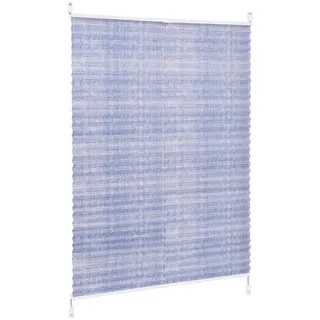 Sekey Plissee ohne Bohren, Fenster Plissee Klemmfix Jalousie 80 cm breit, Verspannt Lichtdurchlässig Sonnenschutz Fensterollo, 80 x 200 cm, Blau