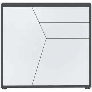 Vladon Benny 79 x 74 x 36 cm Schwarz matt / Weiß matt