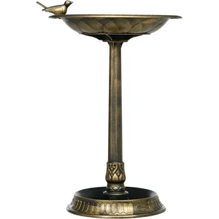 2 In 1 Vogeltränke Stehend, Vogelbad Aus Kunststoff, Frostsicher Vogelbecken, Winterfest Wassertränke Für Wildvögel, Wasserschale, Wasserstelle Für Garten Terrasse Balkon 50x50x72cm, Bronze Aosom