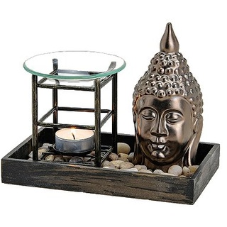 Duftlampe Buddha Keramik / Holz