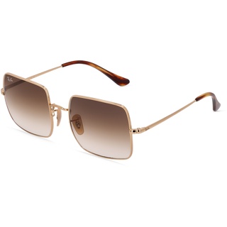 Ray-Ban RB1971 SQUARE 1971 CLASSIC Damen-Sonnenbrille Vollrand Eckig Metall-Gestell, gold