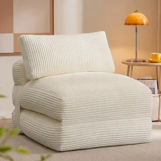 VASAGLE Schlafsessel aus Cord, Faltbares Sofabett mit Kissen