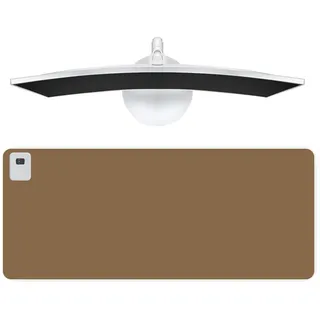 LANMOU Beheizte Schreibtischunterlage Große Beheizte Mauspad Wasserdichte PU-Leder Schreibtischunterlage mit 3 Heizstufen & 4 Stunden Automatischer Abschaltung Gaming Mauspad (Brown,60 * 36cm)