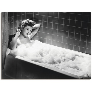 Wandbild ARTLAND "Frau im Schaumbad, 1940" Bilder Gr. B/H: 60 cm x 45 cm, Leinwandbild Film Querformat, 1 St., schwarz Kunstdrucke als Leinwandbild, Wandaufkleber oder Poster in versch. Größen