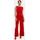 Overall mit weitem Bein 1-tlg Bunddetail rot M 38