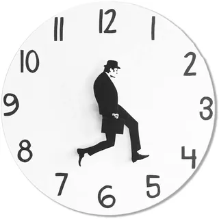 WELLDOER Of Silly Walk Wanduhr Neuheit Comedian Wanduhr Lustig Gehen Leise Stummschaltuhren für Zuhause Wohnzimmer Schlafzimmer Dekoration Lustige Wanduhr