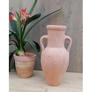 Amphore mit 2 Henkel ca.40 cm hoch aus rötlichen Terracotta Terrakotta Vase Krug Deko Garten Mediterran Vintage Shabby Chic