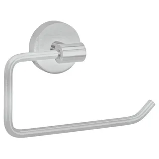 tesa Toilettenpapierhalter 1x tesa NOOBLESSE Toilettenpapierhalter ohne Deckel (Komplett-Set, 2-St., inkl. Klebelösung), edelstahl 4,5 cm : 13,5 cm : 10,6 cm silberfarben