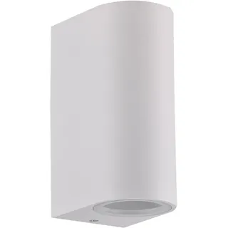 Polux Außenwandleuchte Aluminium, Glas 6,7x9,2x15 cm 2xGU10 weiß