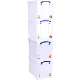 Really Useful Box Kunststoff-Aufbewahrung, 19 l, transparent, 4 Stück, Farblos
