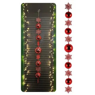 com-four® Christbaumkugel-Girlande Weihnachten - Kugelgirlande für eine stimmungsvolle Weihnachtsdekoration - Weihnachtsdeko für Christbaum - weihnachtliche Tischdeko (01 Stück - rot)