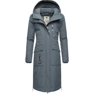 Ragwear Damen, Langer wasserdichter Parka mit Schlüsselanhänger Refutura Remake Grey Gr. 3XL - 3XL