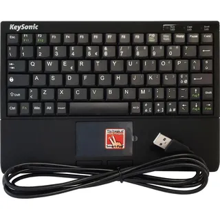 KeySonic Super-Mini Keyboard, Smart-Touchpad, USB, schwarz, Italienisch ACK-3410 (IT))