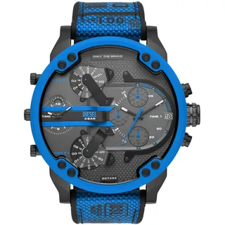 Diesel Mr. Daddy Uhr für Herren, Quarz-Multifunktionswerk mit Leder-, Kunststoff- oder Silikonarmband