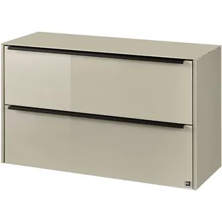 set one by Musterring Lowboard reno-Dielen (1 St), Mit 2 Schubkästen und Glasfronten in 2 Farben, B72 x H44 x T32 cm beige